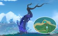 The third tree's location, along with a map of where to find it (Image via Genshin Impact)